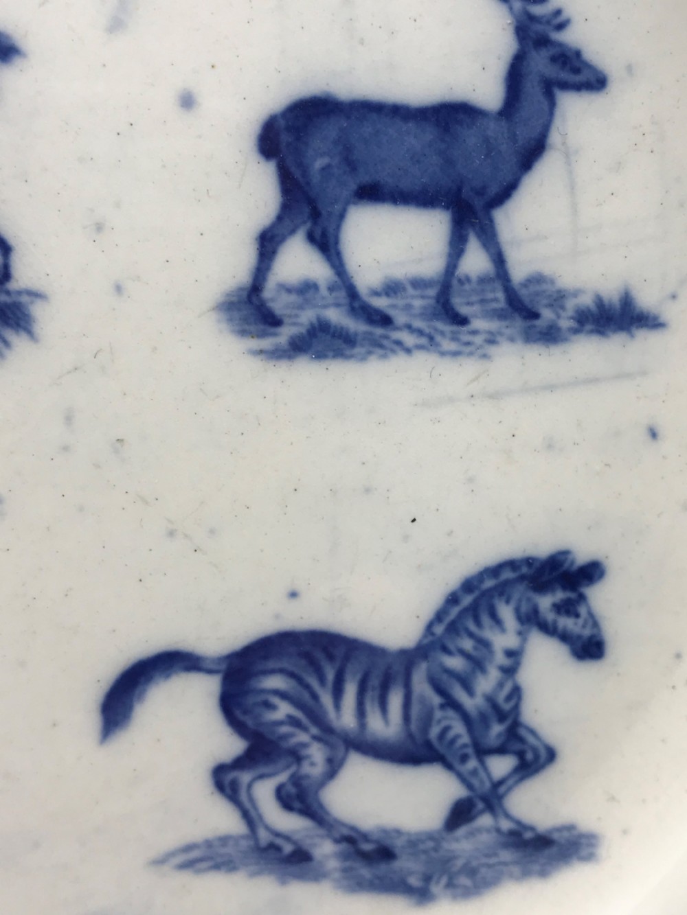 Antique English Children's Nursery ware Blue and White Dinner bowl By Copeland Spode View XI