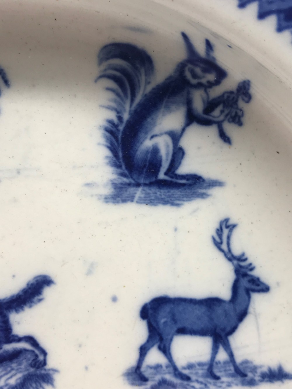 Antique English Children's Nursery ware Blue and White Dinner bowl By Copeland Spode View XII