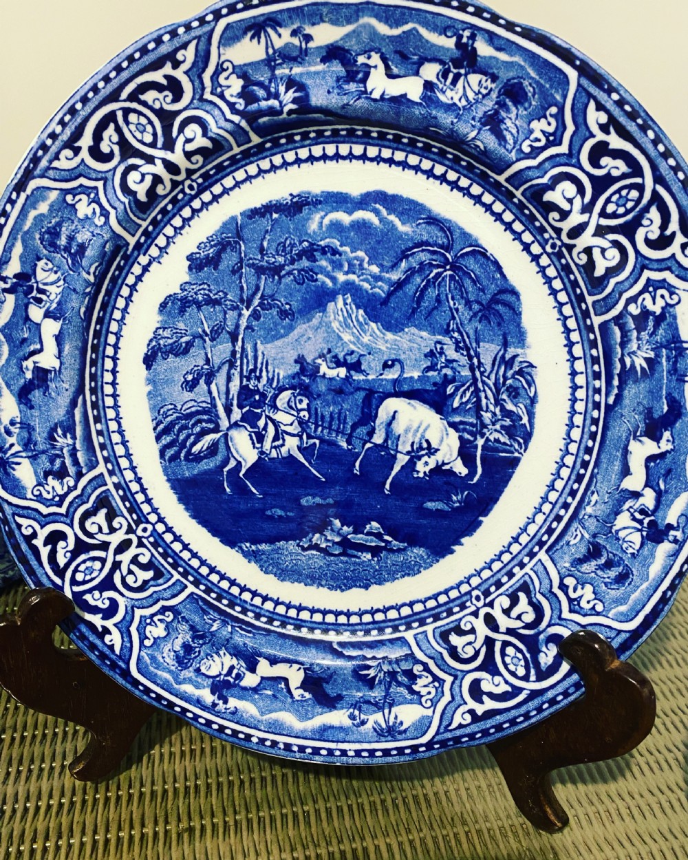 Antique blue and white George Jones plate