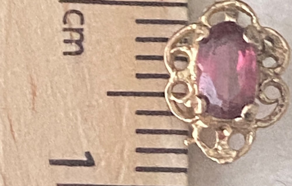 9ct gold and Ruby stud earrings View V