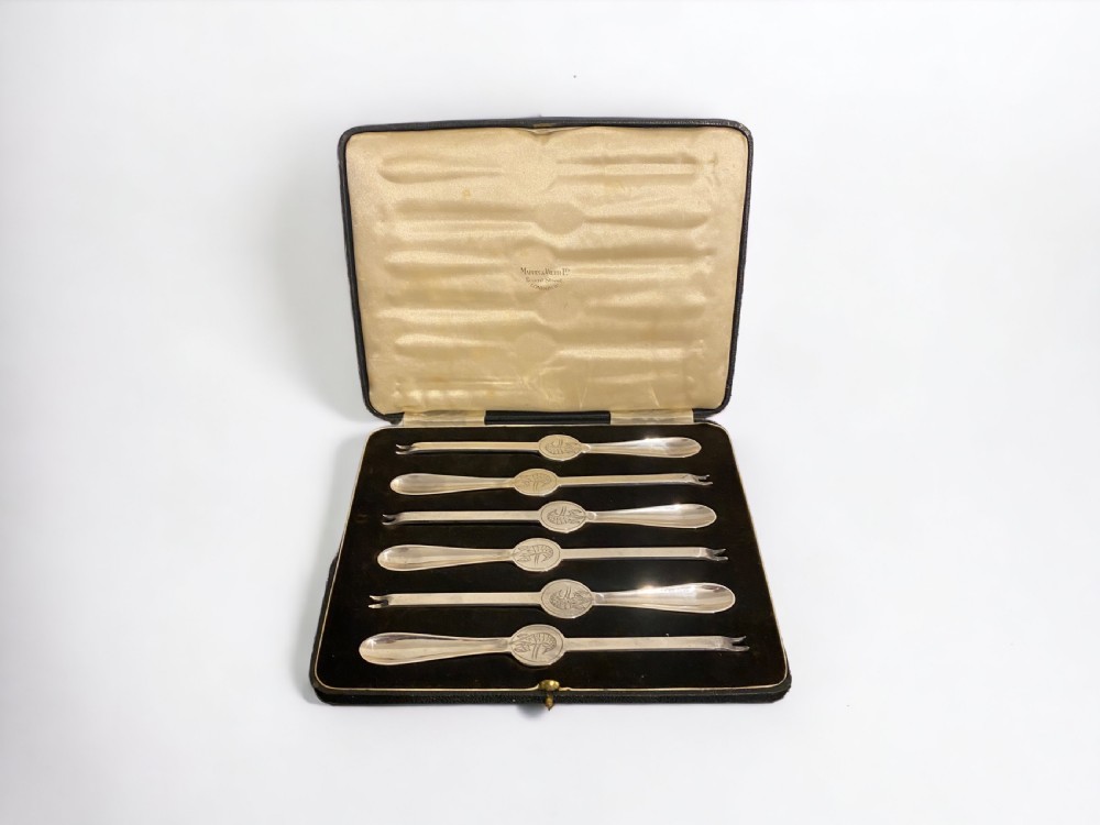 Mappin and Webb boxed set of SIX lobster picks