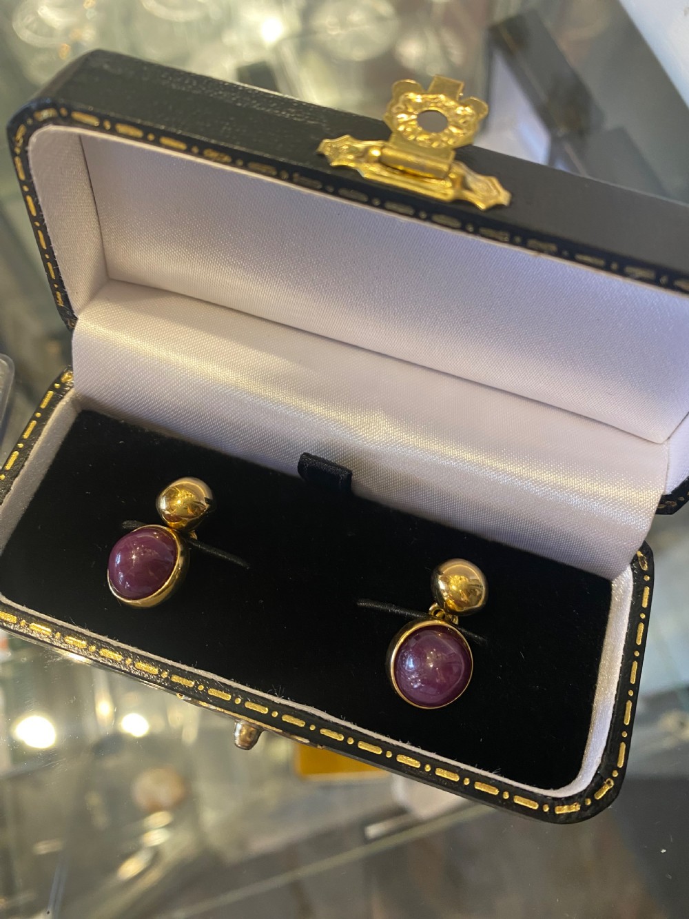 Vintage cufflinks, 14ct gold and eleven and half carat rubies