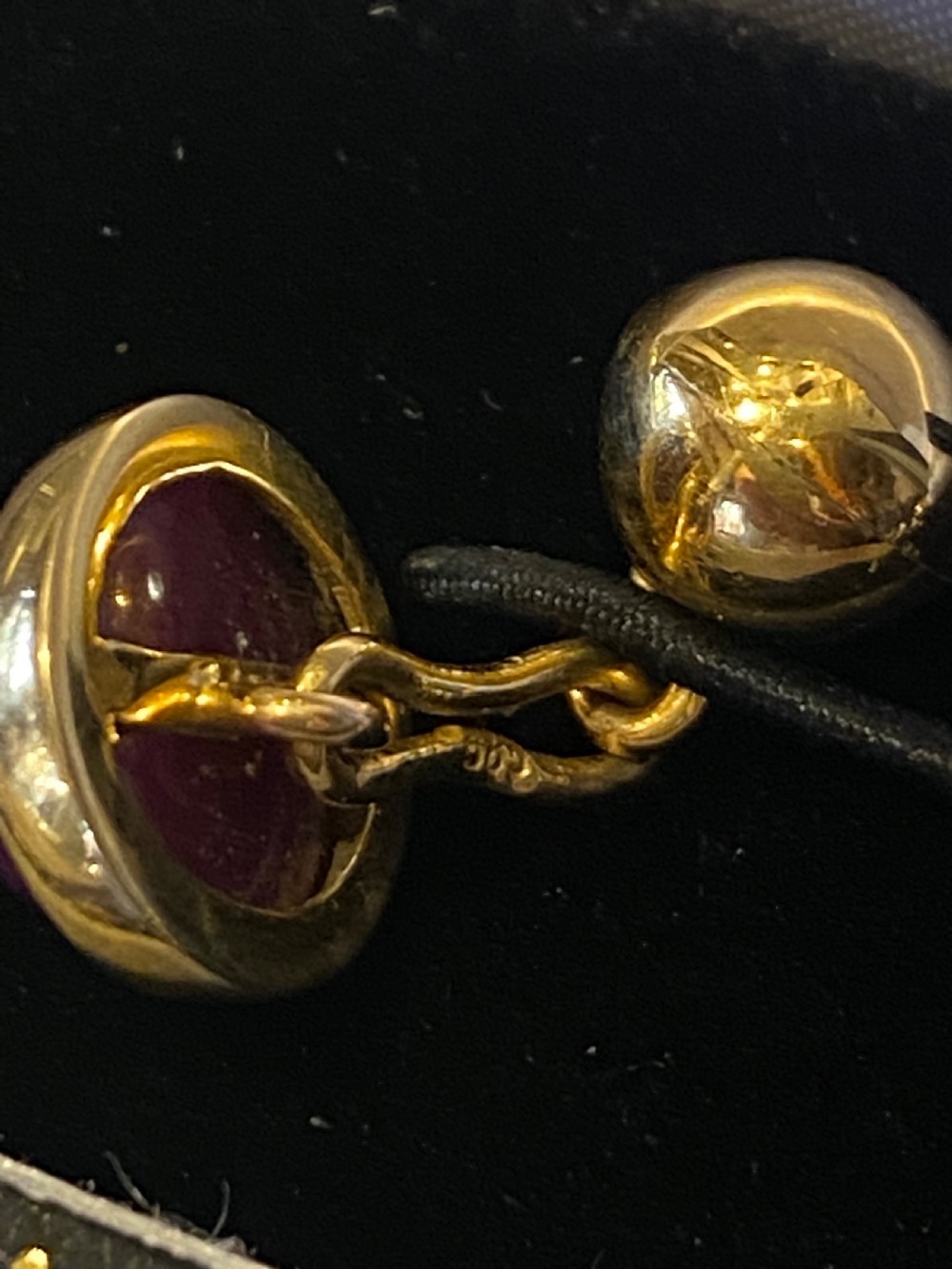 Vintage cufflinks, 14ct gold and eleven and half carat rubies View II