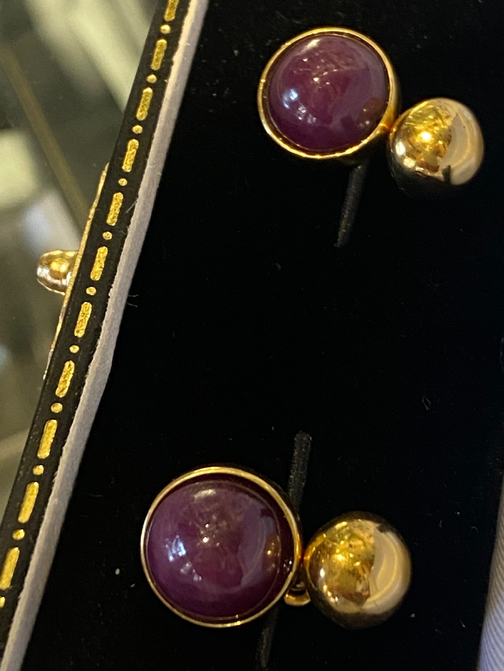 Vintage cufflinks, 14ct gold and eleven and half carat rubies View III