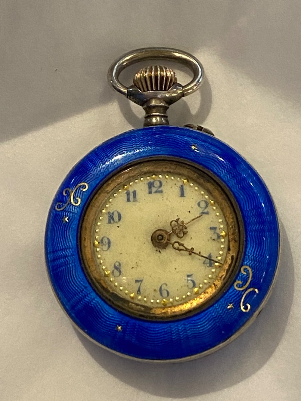 Antique ladies enamel pocket watch 
