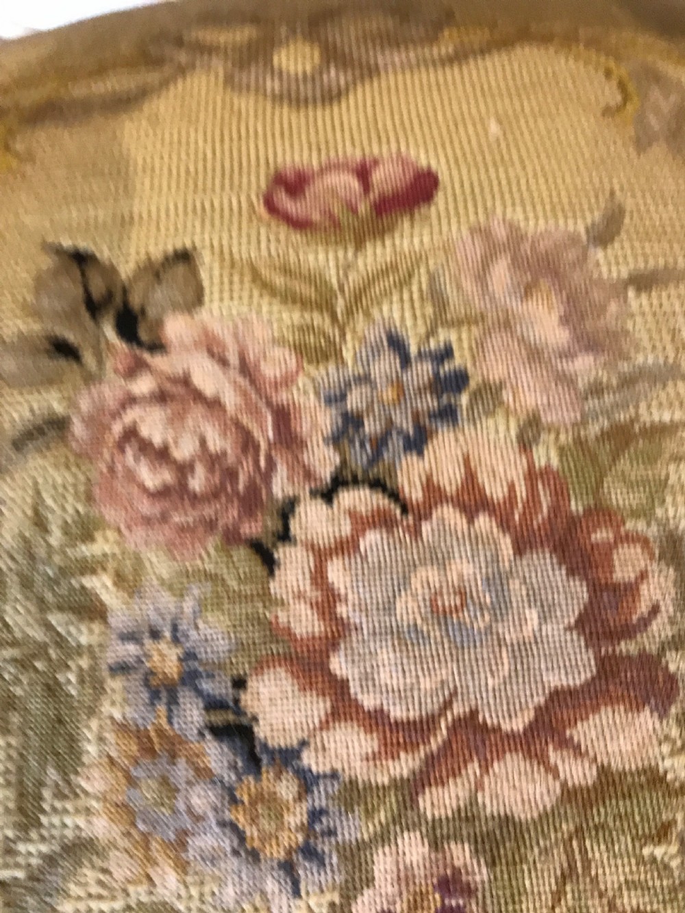 Antique French salon chair petit point tapestry View III