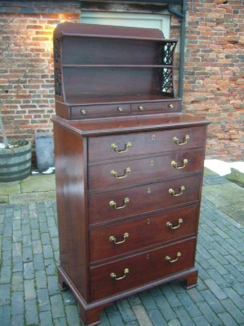 George III Mahogany Secretaire Chest