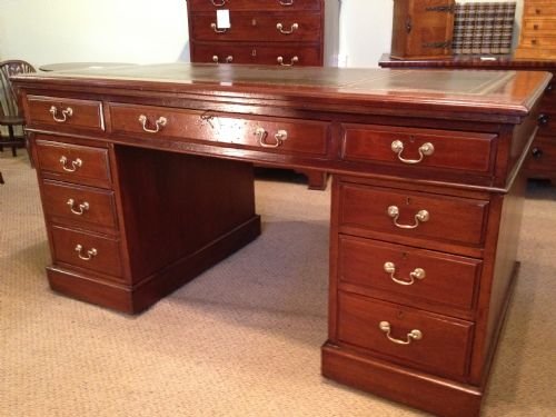Late 19th Century Mahogany Pedestal Desk.