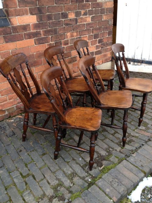 Six Lyre Back Kitchen Chairs