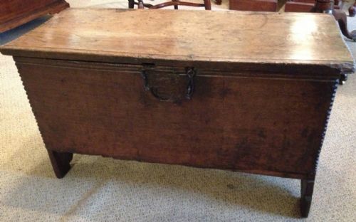 Seventeenth Century Oak Six Plank Coffer