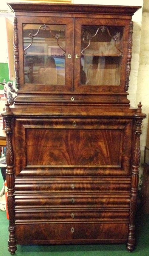German Secretaire Bookcase