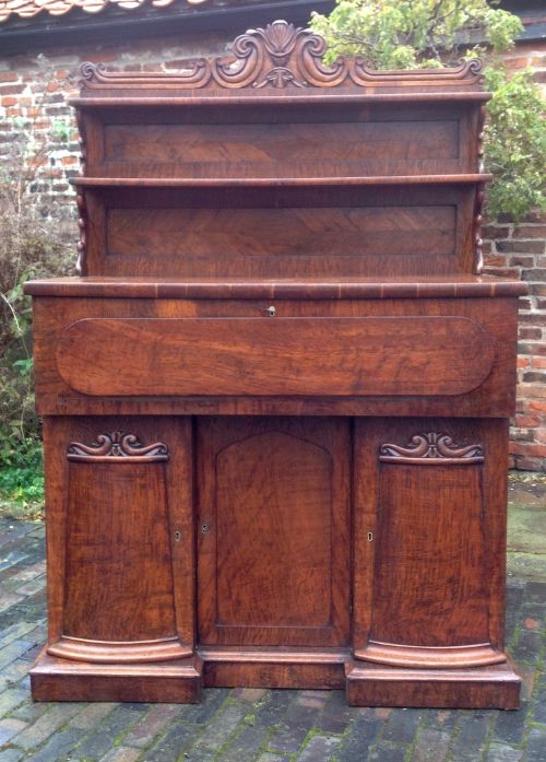 Figured Oak Secretaire Chiffonier