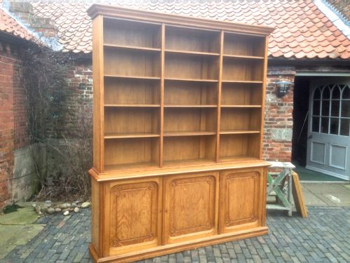 Nineteenth Century Blond Oak Open Bookcase