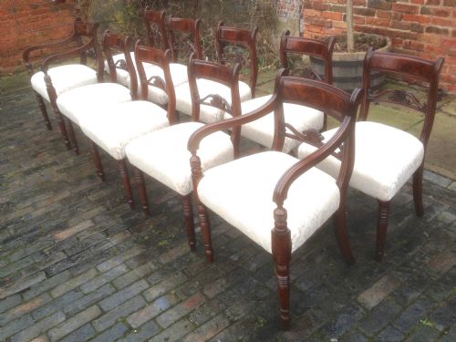 Ten Regency Mahogany Dining Chairs
