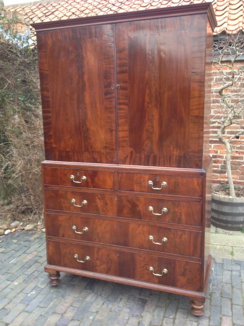 Eighteenth Century Mahogany Press Cupboard