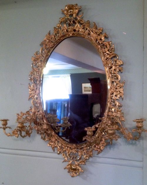 Victorian Gilt Brass Gkirandole Mirror