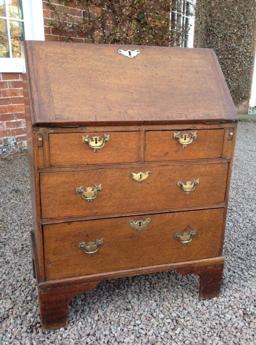 Unusually Small Georgian Oak Bureau