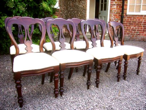 Set of Eight Victorian Mahogany Dining Chairs