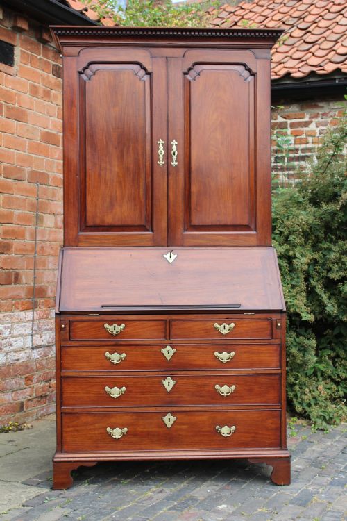 George II Mahogany Bureau Bookcase