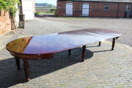 Round End Six Leg Mahogany Dining Table