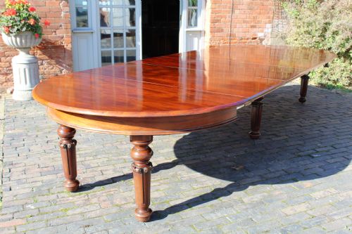 fig 1. Round End Six Leg Mahogany Dining Table