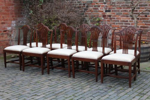 Set of Ten George III Mahogany Dining Chairs