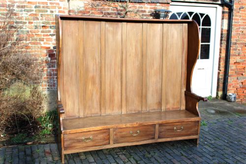 Nineteenth Century Painted Pine Settle