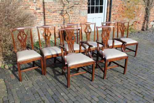 Set of Eight Nineteenth Century Mahogany Chairs