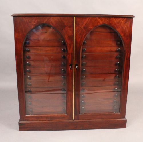 Mahogany Collector's Cabinet