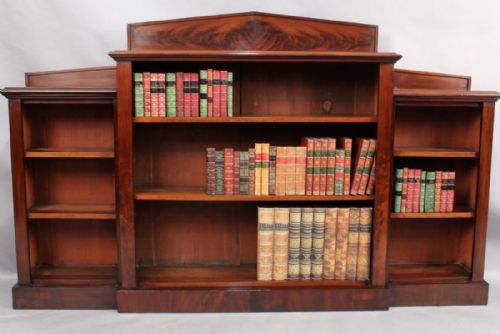 Mahogany Breakfront Open Bookcase