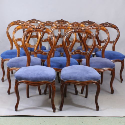 Set of 12 Victorian Dining Chairs