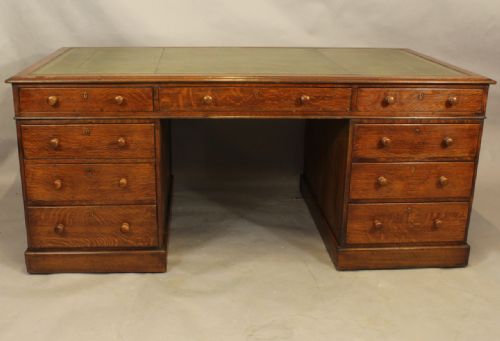 Nineteenth Century Oak Partners' Desk