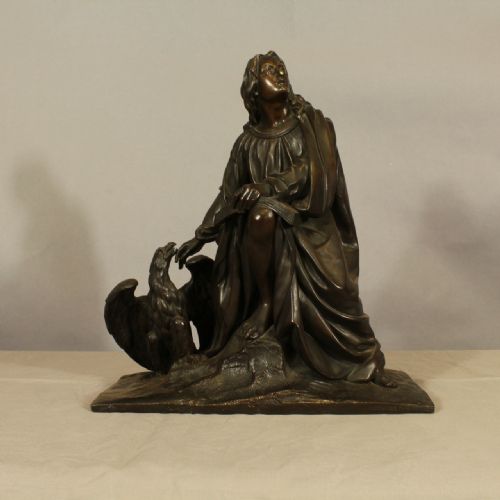 Bronze Figure with Eagle by Jean Gechter
