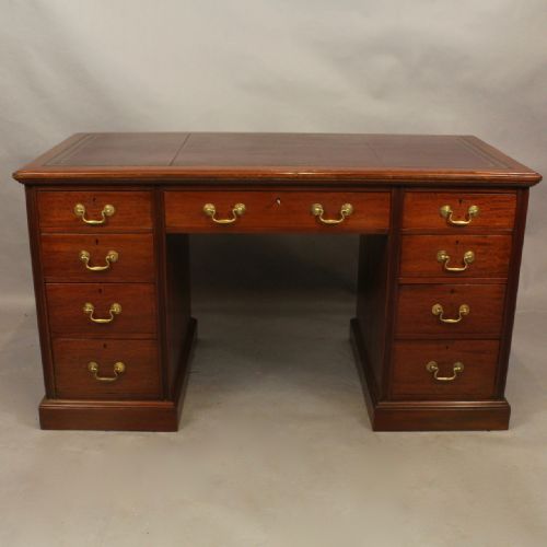 Victorian Mahogany Pedestal Desk