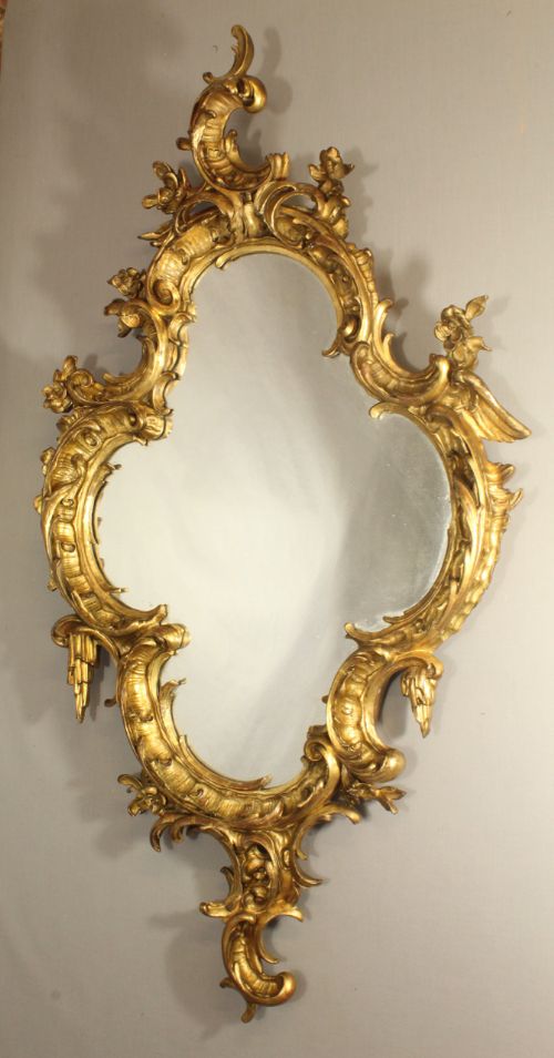 Carved and Gilded Rococo Revival Mirror
