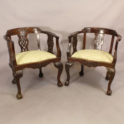 Large Pair of Victorian Tub Chairs