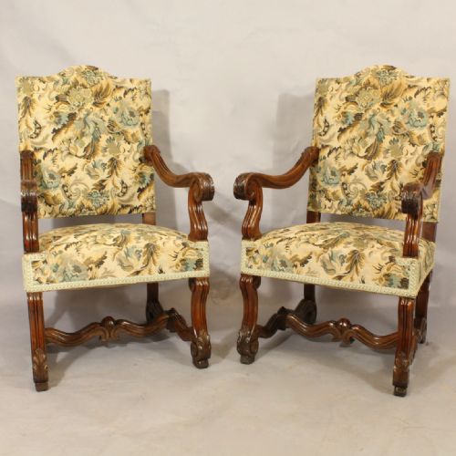 Pair of Walnut Armchairs