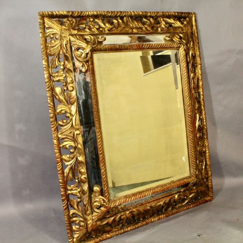 Large Giltwood Cushion Mirror