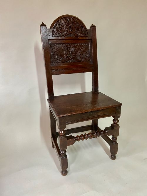 Late Seventeenth Century Oak Backstool