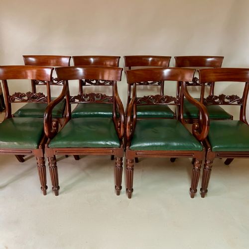 Set of Eight Regency Dining Chairs