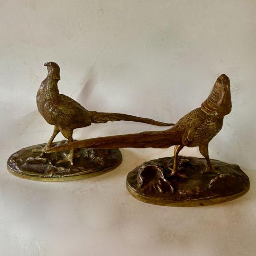 Pair of Bronze Pheasants