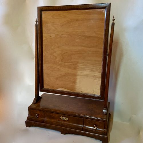 George I and Later Burr Walnut Dressing Mirror.