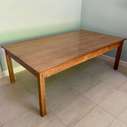 Impressive 7ft Iroko and Oak Kitchen Table