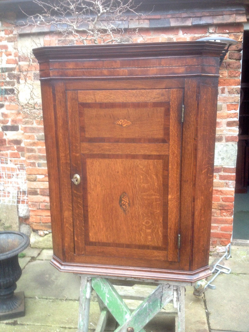 George III Oak Corner Cupboard