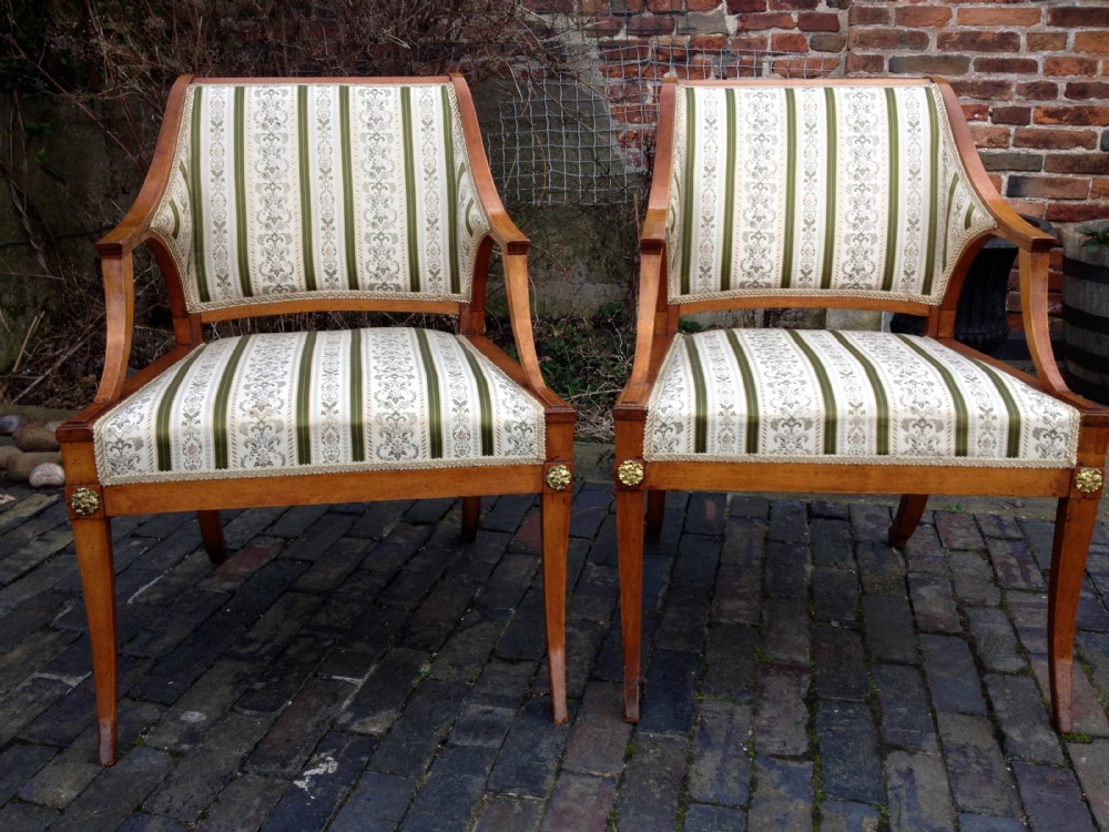 Pair of Scandinavian Satinwood Chairs