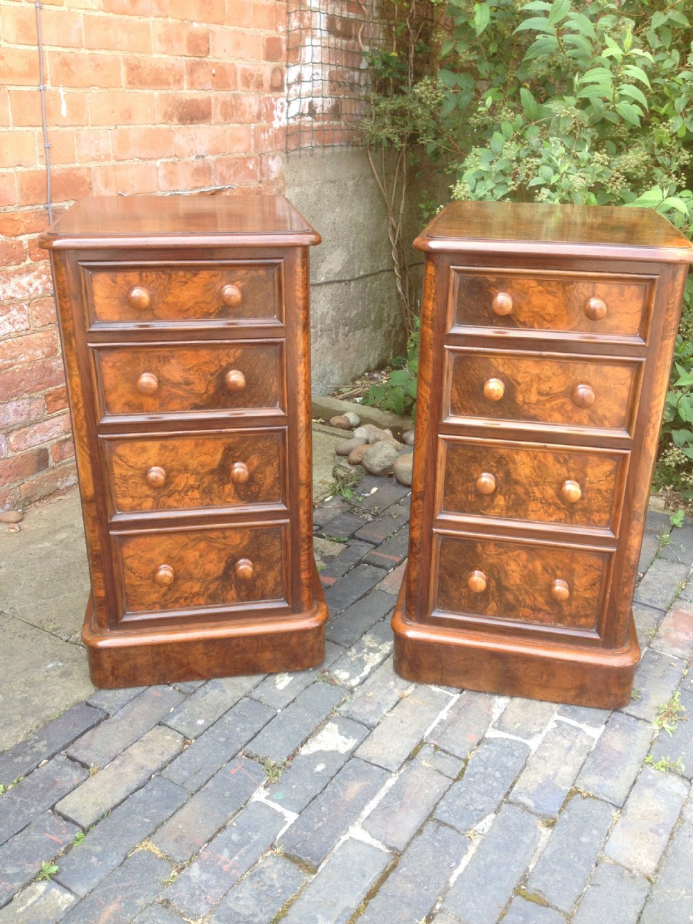 Pair of Burr Walnut Bedside Chests