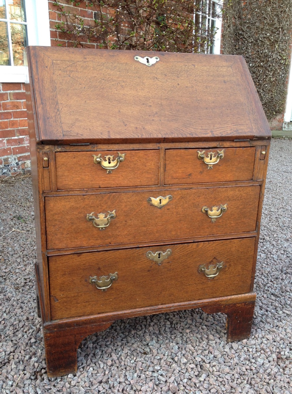 Unusually Small Georgian Oak Bureau