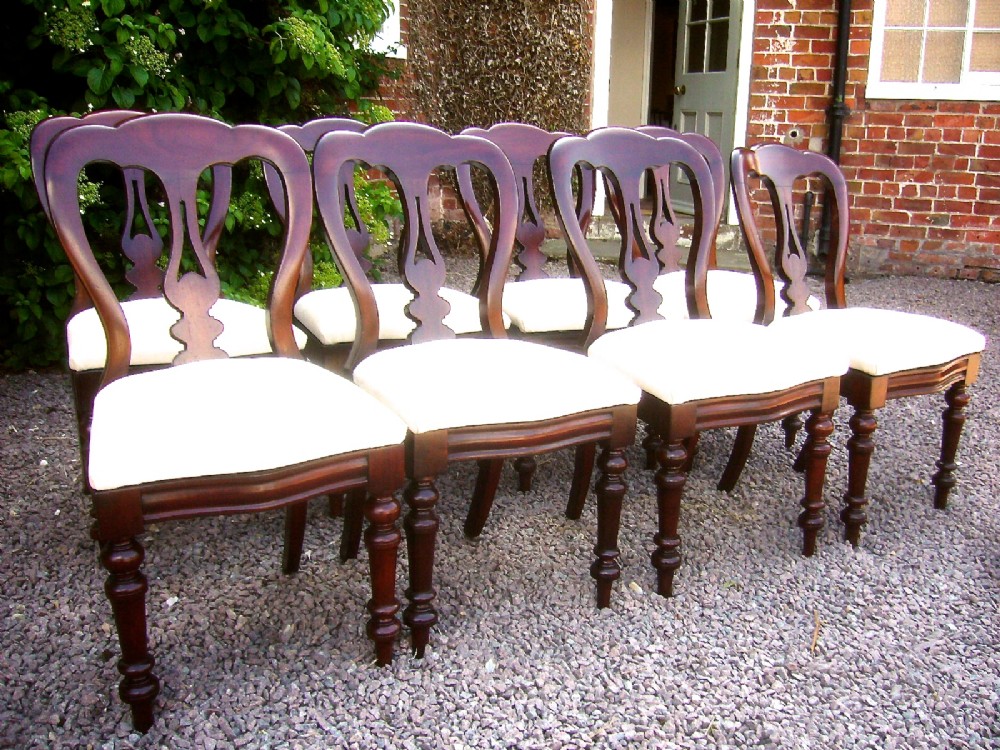 Set of Eight Victorian Mahogany Dining Chairs