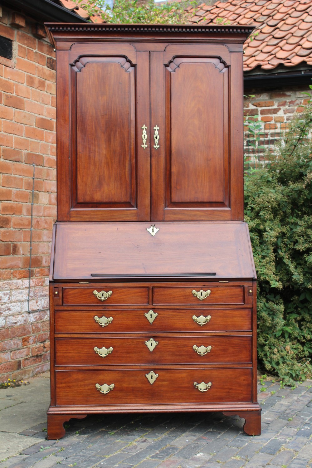 George II Mahogany Bureau Bookcase