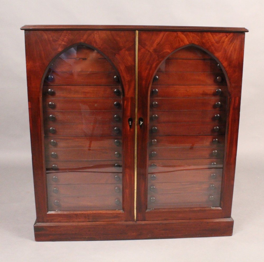Mahogany Collector's Cabinet